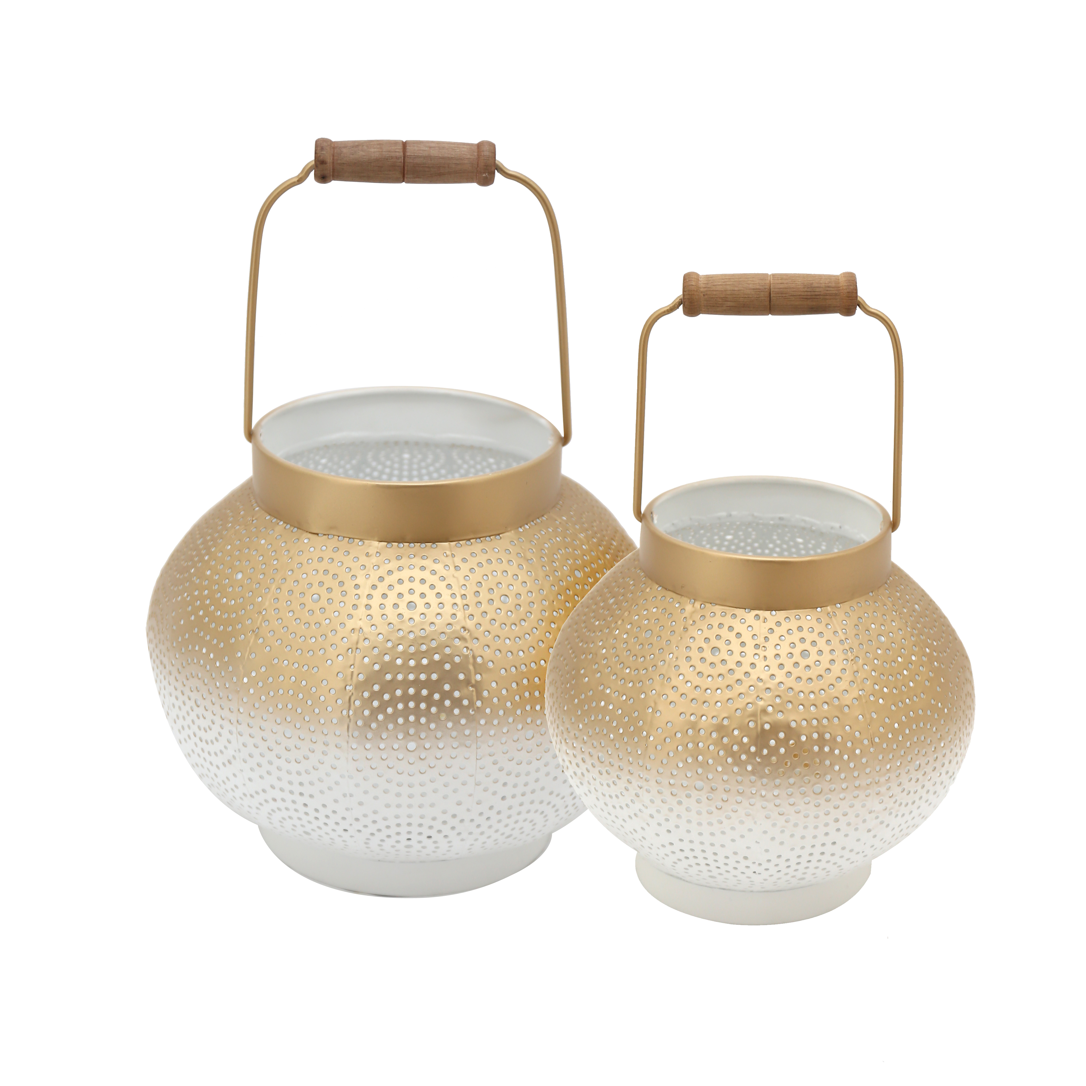 铁艺白金复古挂墙风灯灯笼，桌面摆件手工花壶