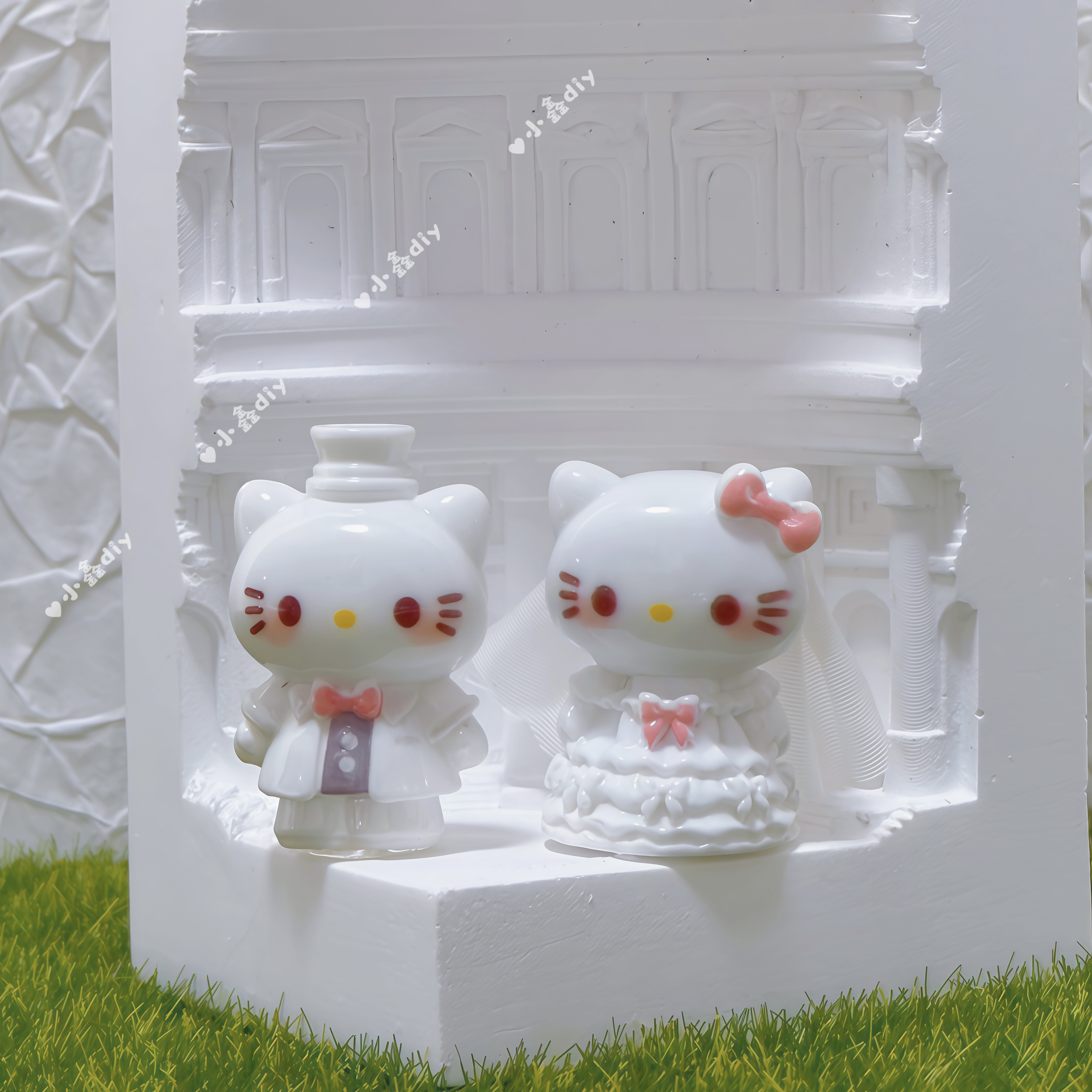 【小鑫diy定制——新娘新郎kt】树脂diy配件树脂摆件可爱配件