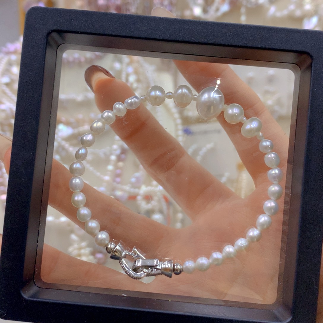 淡水珍珠耳饰银S925镶嵌