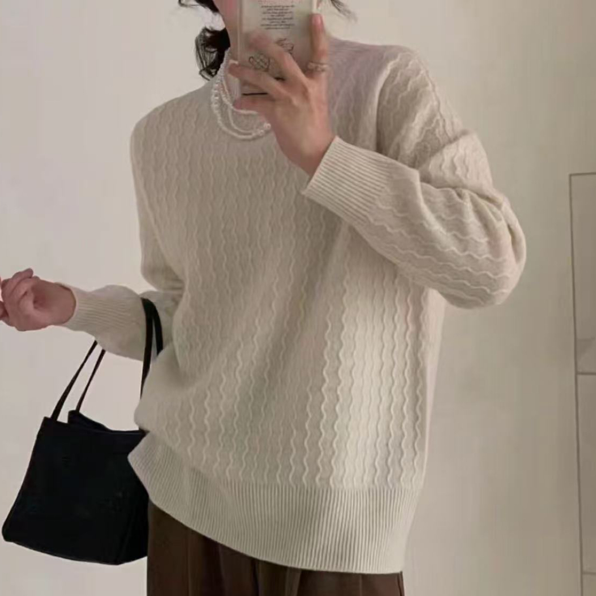 亲肤羊毛女毛衣外套秋冬针织衫7477