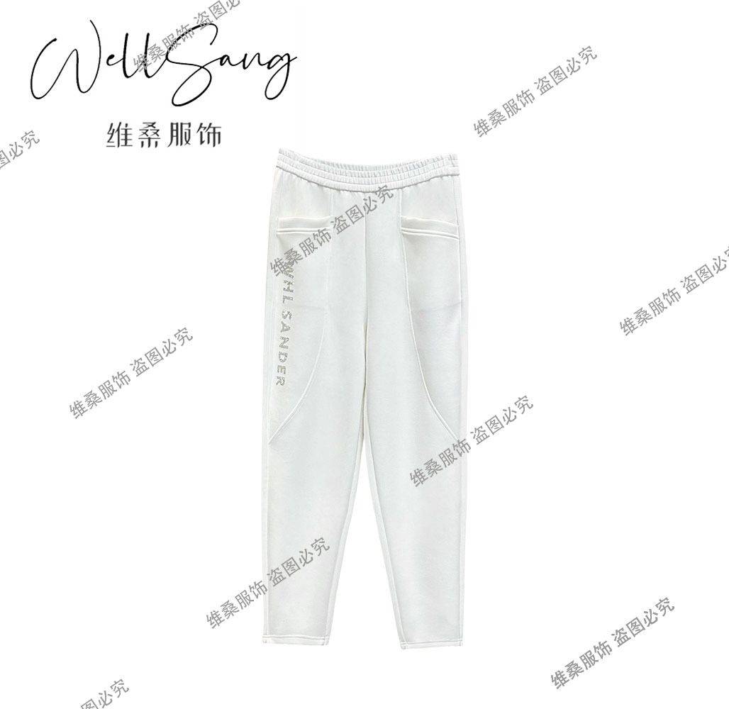 秋季新款老钱风松弛感慵懒时尚减龄显瘦宽松休闲束脚卫裤女#8093