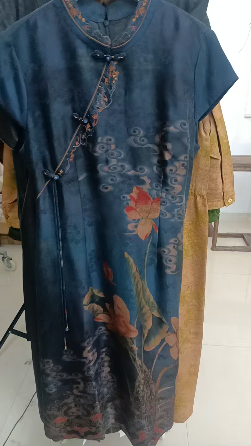 陌妆香云纱连衣裙孤品C1016