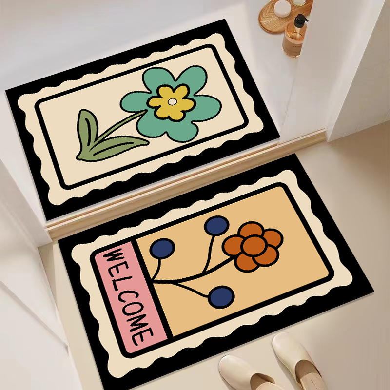步步生花 到手两件40*60CM防滑橡胶底浴室卫生间门口地垫家用
