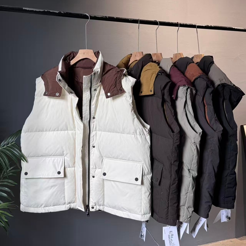 55872中长款马甲女遮屁股洋气连帽韩版休闲大码2025冬季