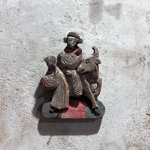 风车木（黑檀木）老木雕老人物花板