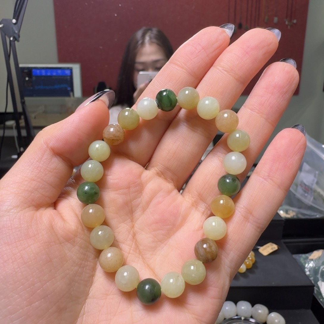 未镶嵌和田玉（糖玉）手链