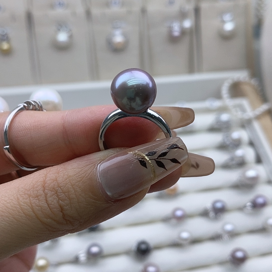 东***告淡水珍珠戒指银S925镶嵌