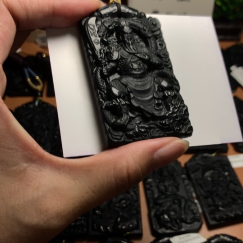 天然缅甸a货钢琴黑挂件