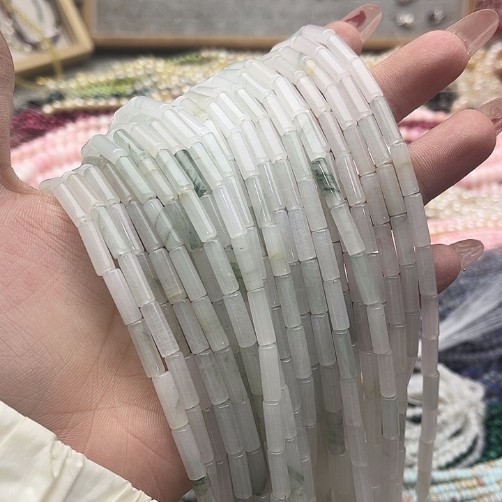 玛瑙/玉髓珠宝半成品未镶嵌一条4/13mm左右天山翠管珠