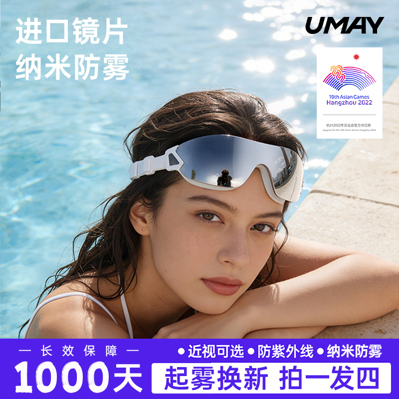 【拍一发四】佑美纳米防雾1000天质保高清近视男女款防水半镀膜泳镜商品图