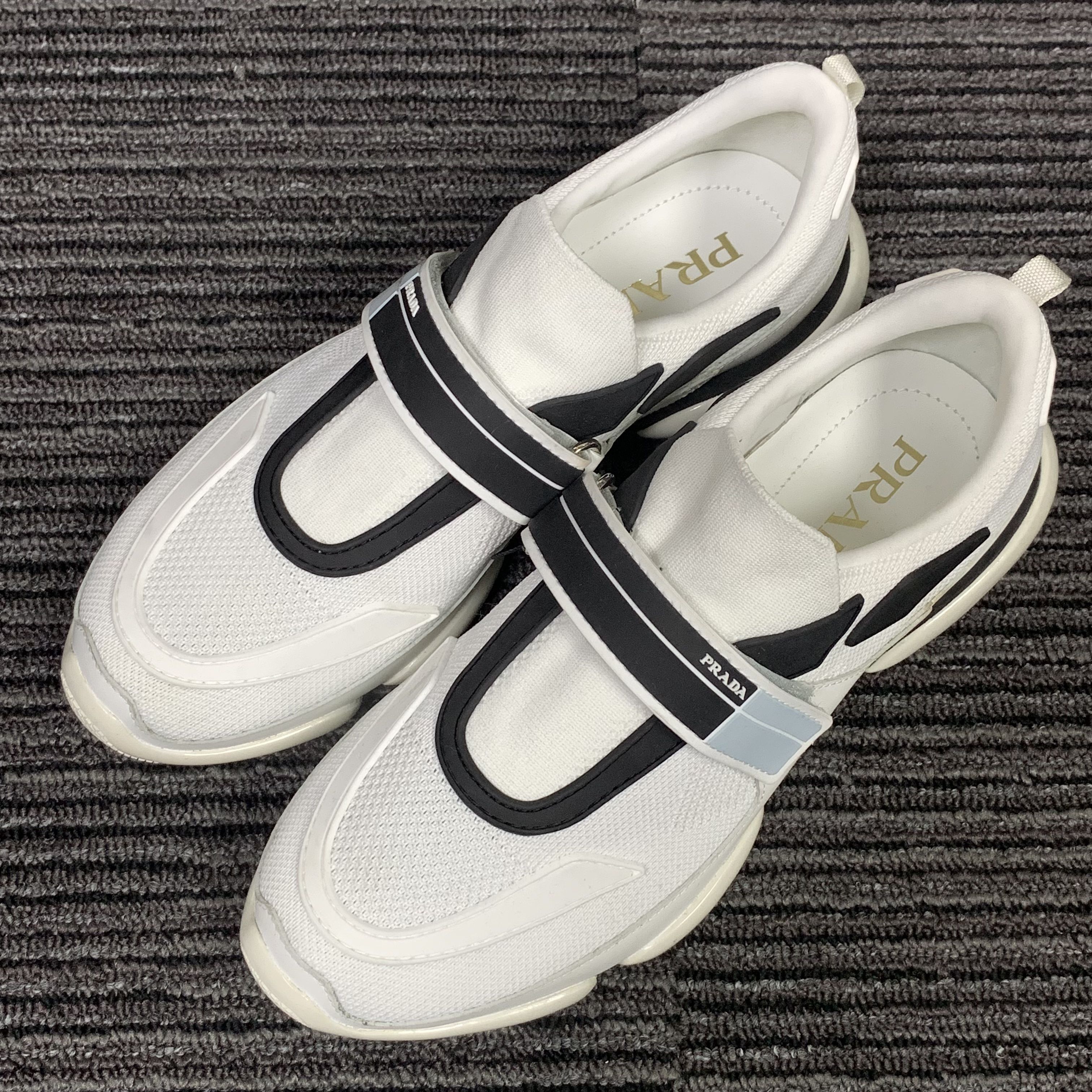 未使用 Prada/普拉达 普拉达黑白魔术贴运动鞋5.5码