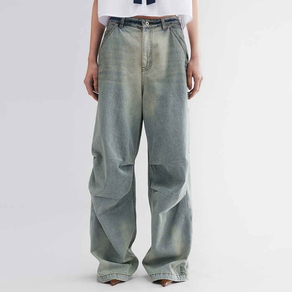 UOOYAA/乌丫2025秋季新款水洗牛仔降落伞裤UY25314N237134