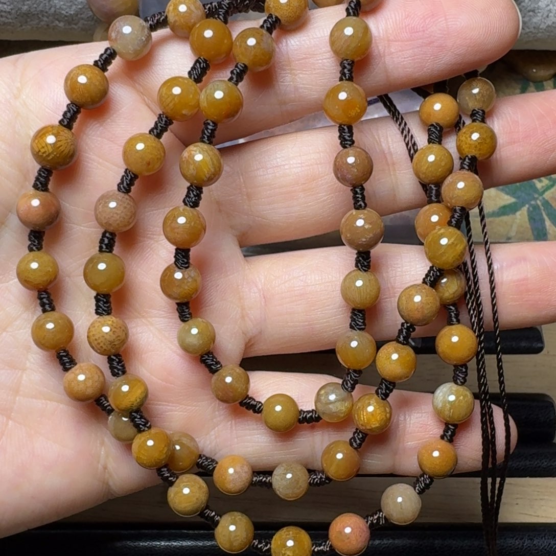 小***葵硅化玉红糖珠链50，改成多功能未镶嵌