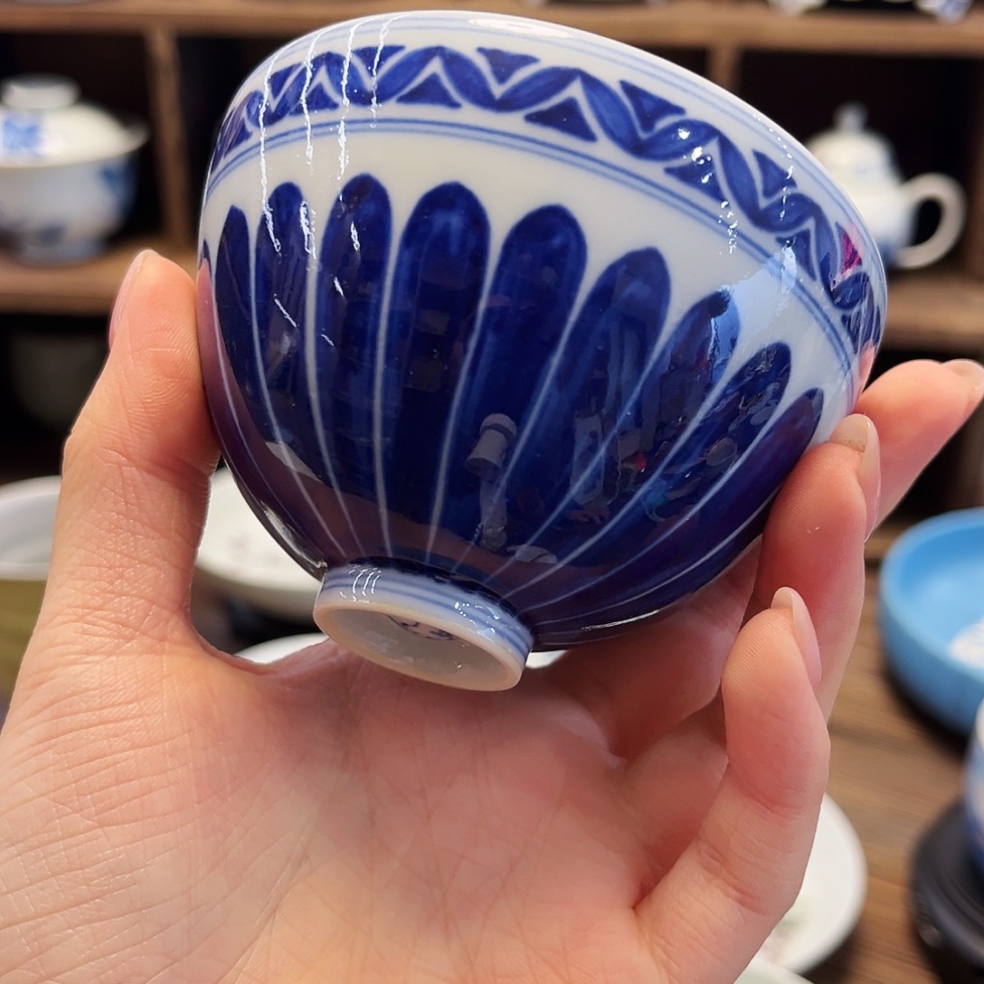 和***化仿明永宣菊瓣鸡心杯90cc