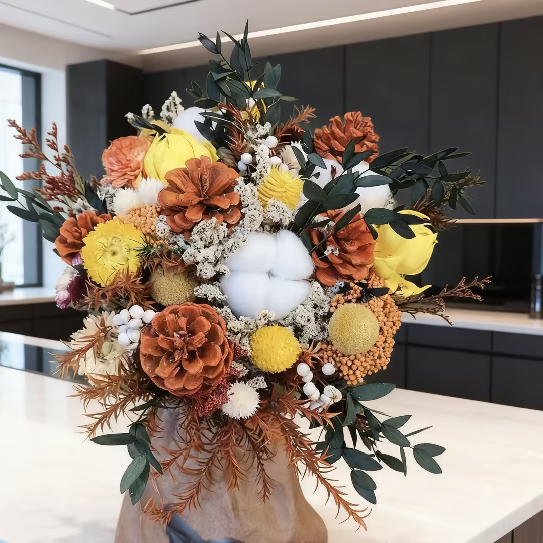 【一品花集】原创圣诞限定系列永生花【圣诞前奏】纯手工制作(送花瓶）