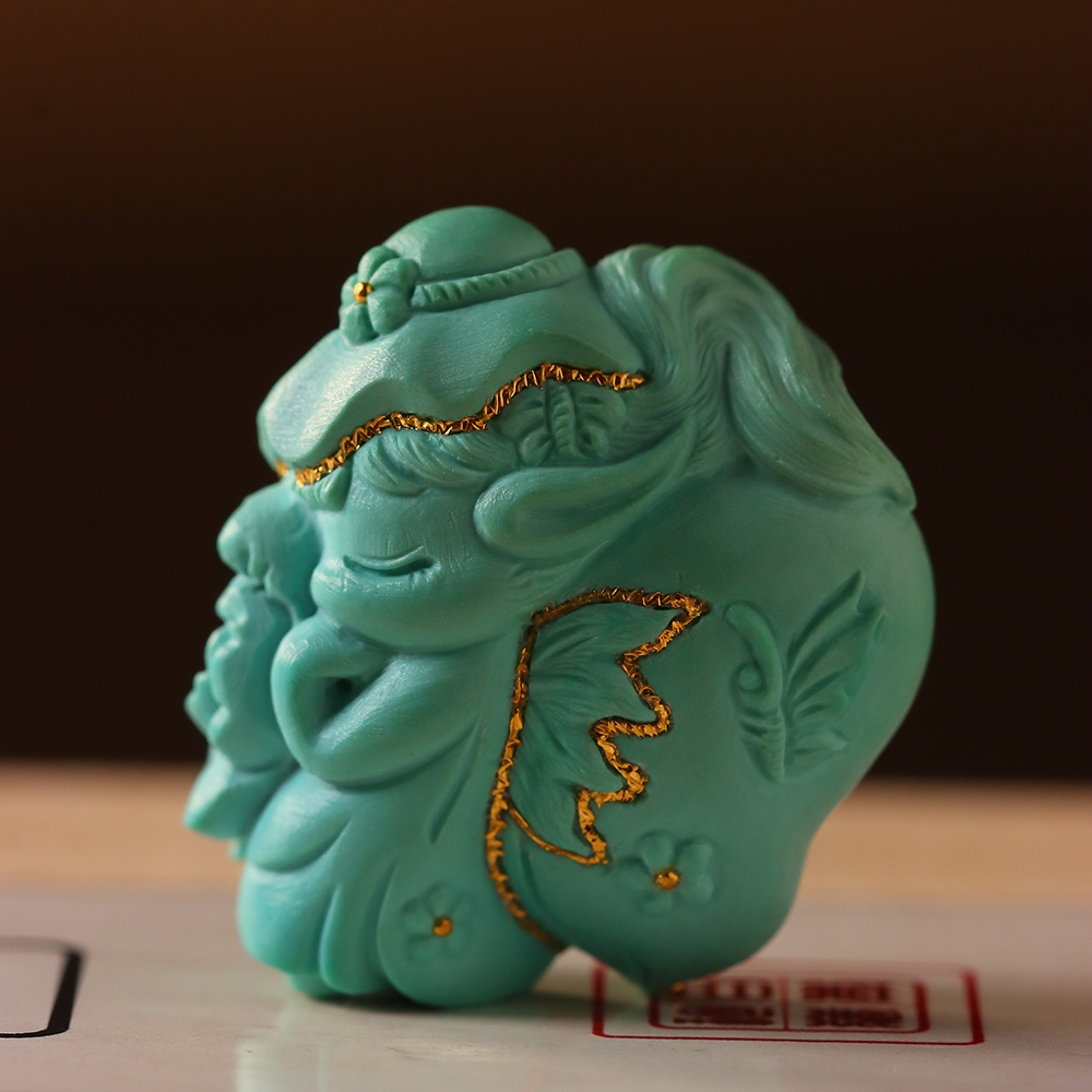 鱼悦珠宝天然原矿绿松石精工蝴蝶精灵