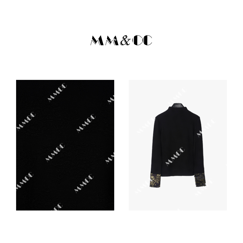 仫赐 【落叶】新中式国风高洋气袖口刺绣内搭打底上衣2023秋冬E7001