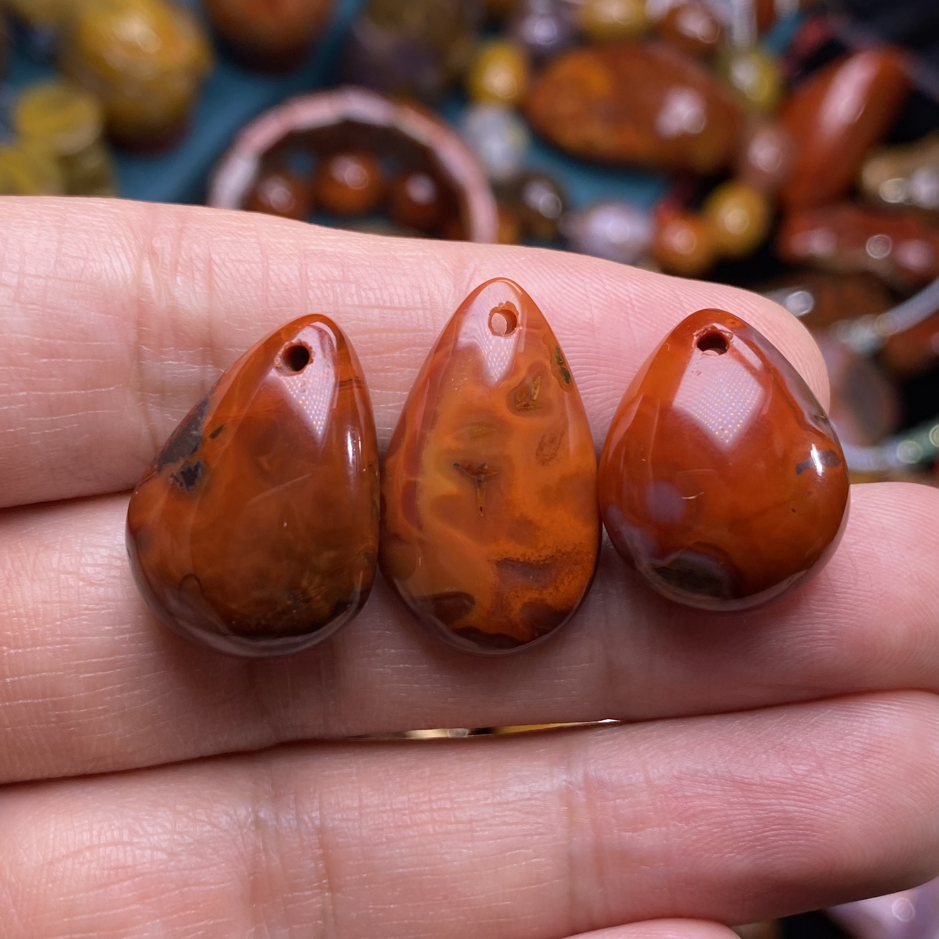 天然战国红玛瑙挂件吊坠三个一起打包