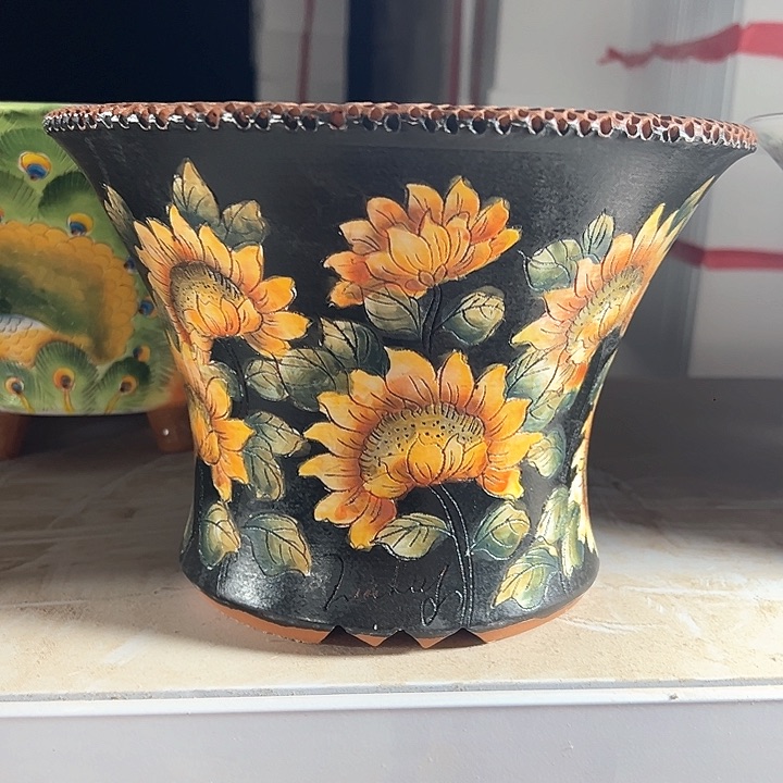 满39.9包邮景德镇手绘花盆烤**?