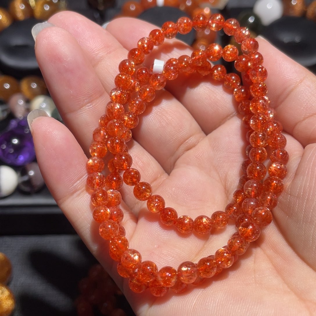 日光石手链未镶嵌金太阳多圈5mm