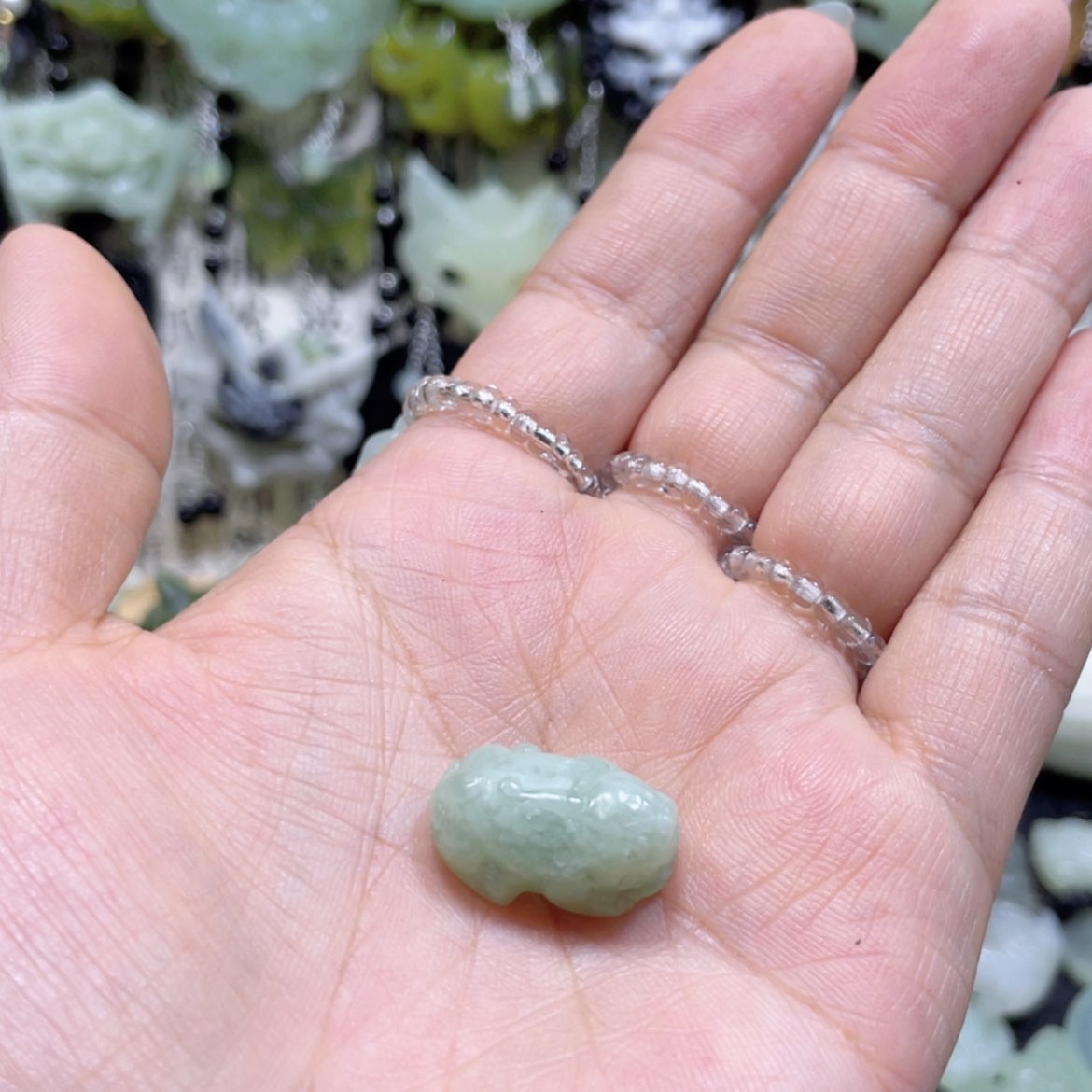 【闪购商品】岫玉未镶嵌颈饰花****千101戒指