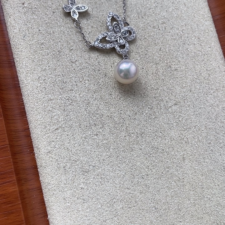 海水珍珠银S925镶嵌颈饰