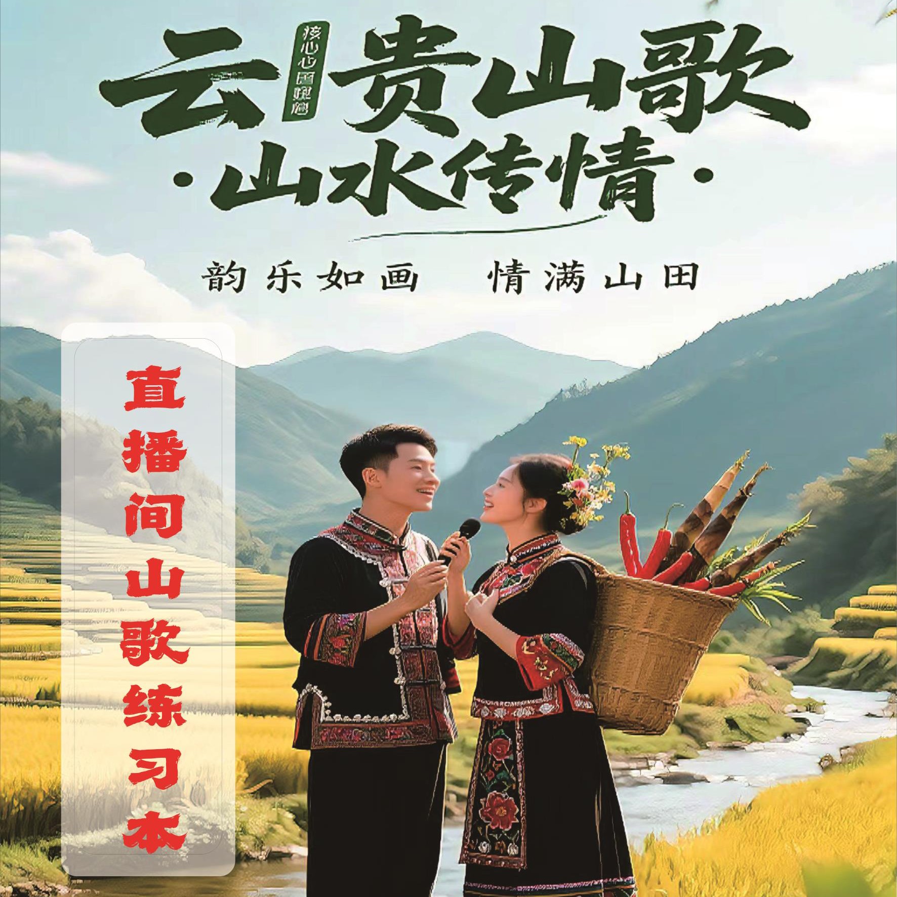 2025新版直播间山歌练习本294页送伴奏