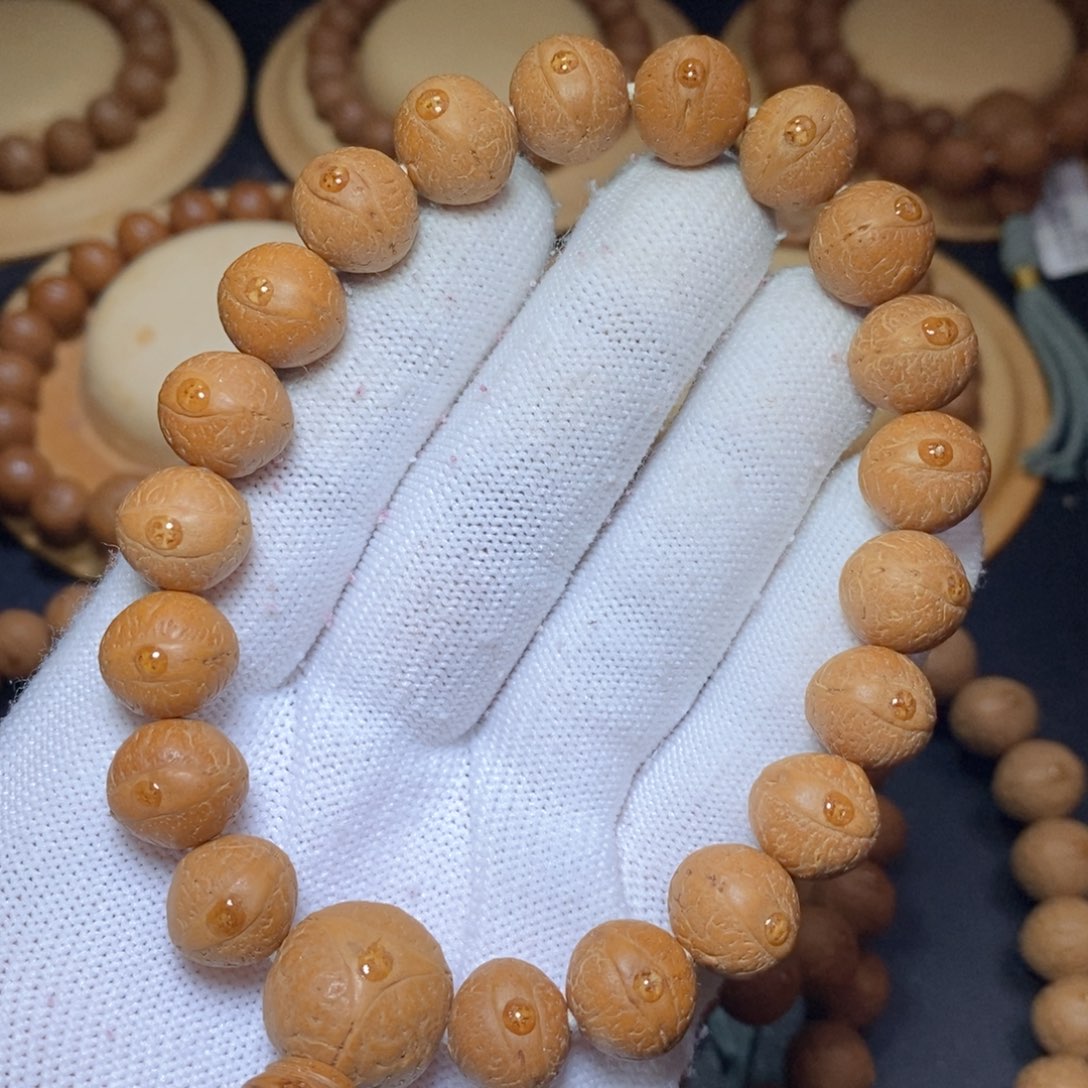 手串凤眼菩提12.2mm同树红皮手串20颗