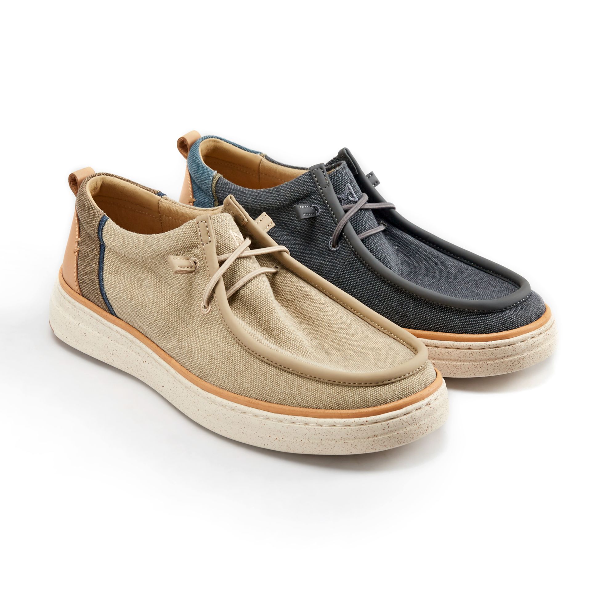 Marche亚麻轻便舒适不系带一脚蹬低帮复古袋鼠鞋