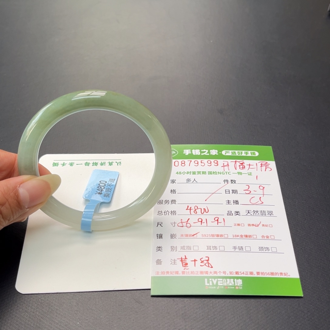 翡翠手镯（圆镯）未镶嵌多人