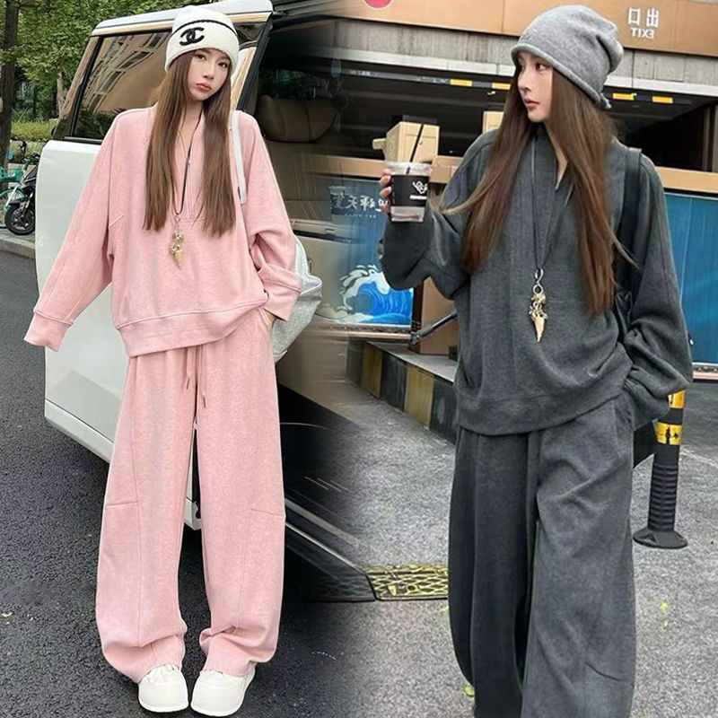 2025新款时尚孕妇装秋冬慵懒风休闲卫衣宽松洋气弯刀裤韩版套装