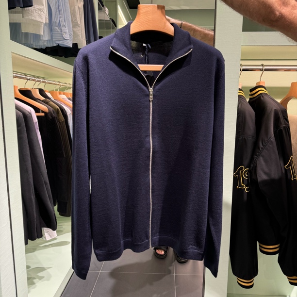 未使用 Prada/普拉达 男士立领针织拉链开衫字母刺绣秋冬时尚