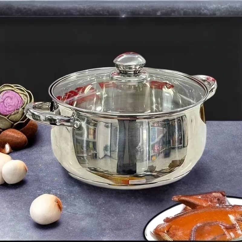 【外贸高货】24CM加厚大肚锅不锈钢汤锅煮面煲汤大容量苹果锅