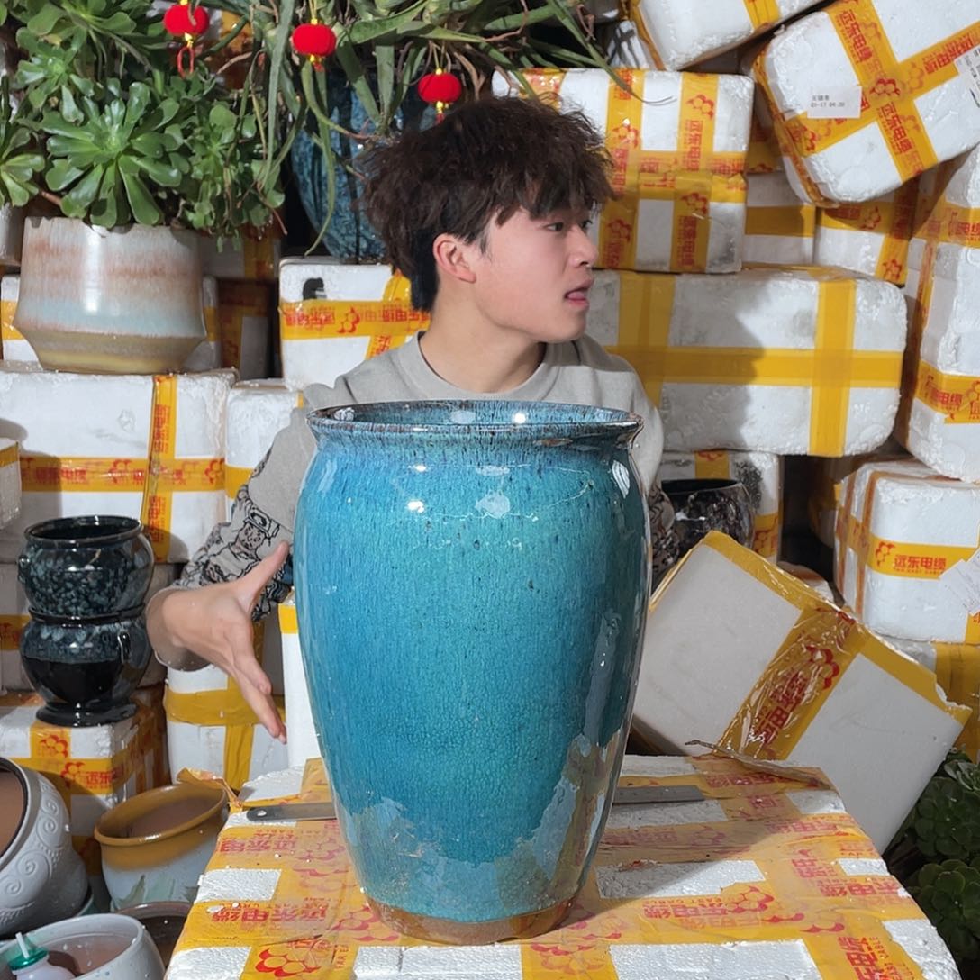 无铅玻璃宜兴紫砂花盆