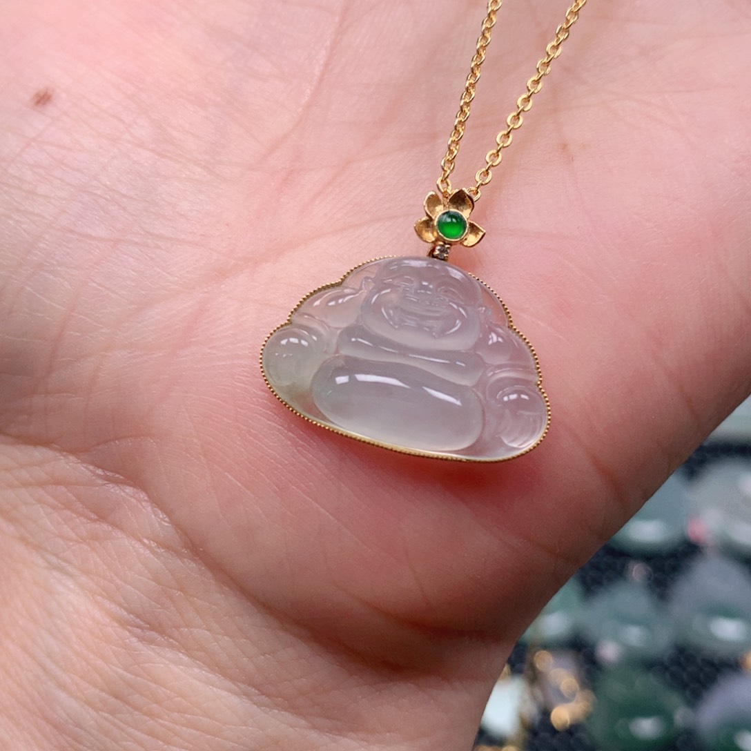【闪购商品】翡翠吊坠(不含链)18K金镶嵌