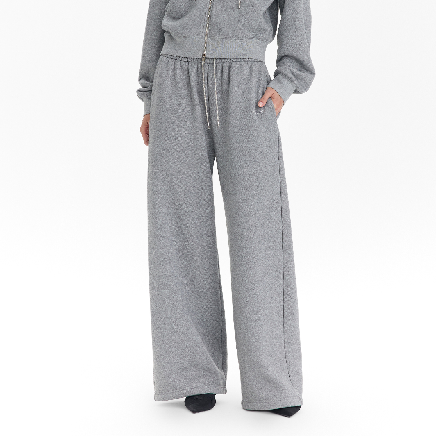 CALLED BACK【云感漫调】休闲裤女2026秋冬新款亮钻抽绳加厚长裤子商品图