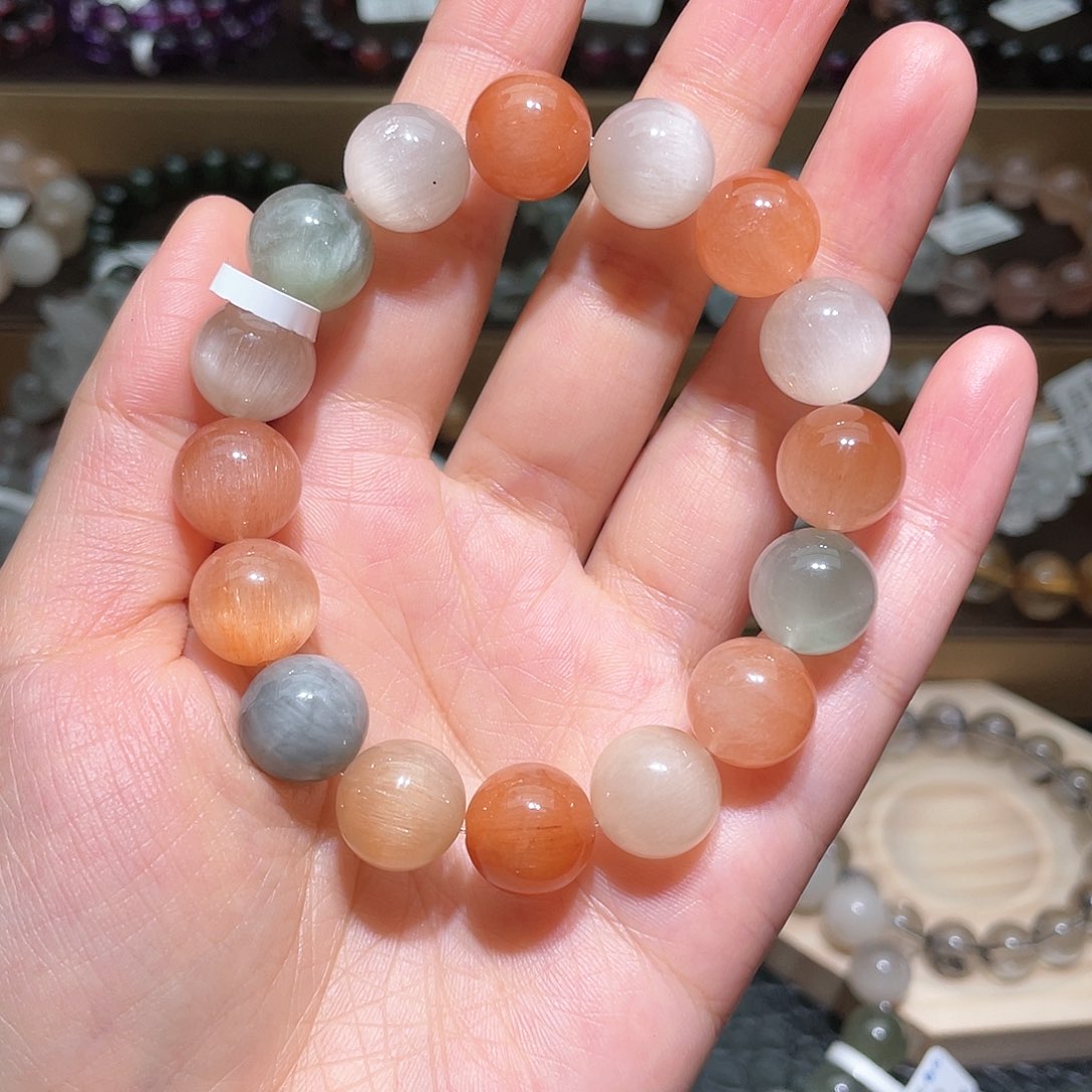 水晶手链未镶嵌兔毛手链，晶体通透