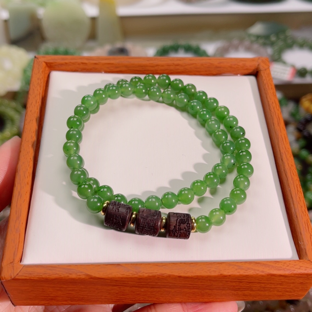 和田玉（碧玉）手链未镶嵌