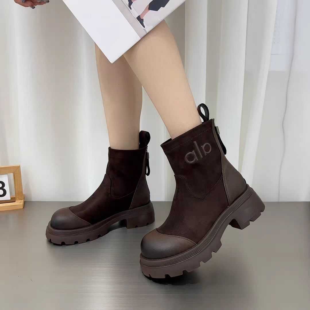 字母烟筒靴机车短靴59-072-12