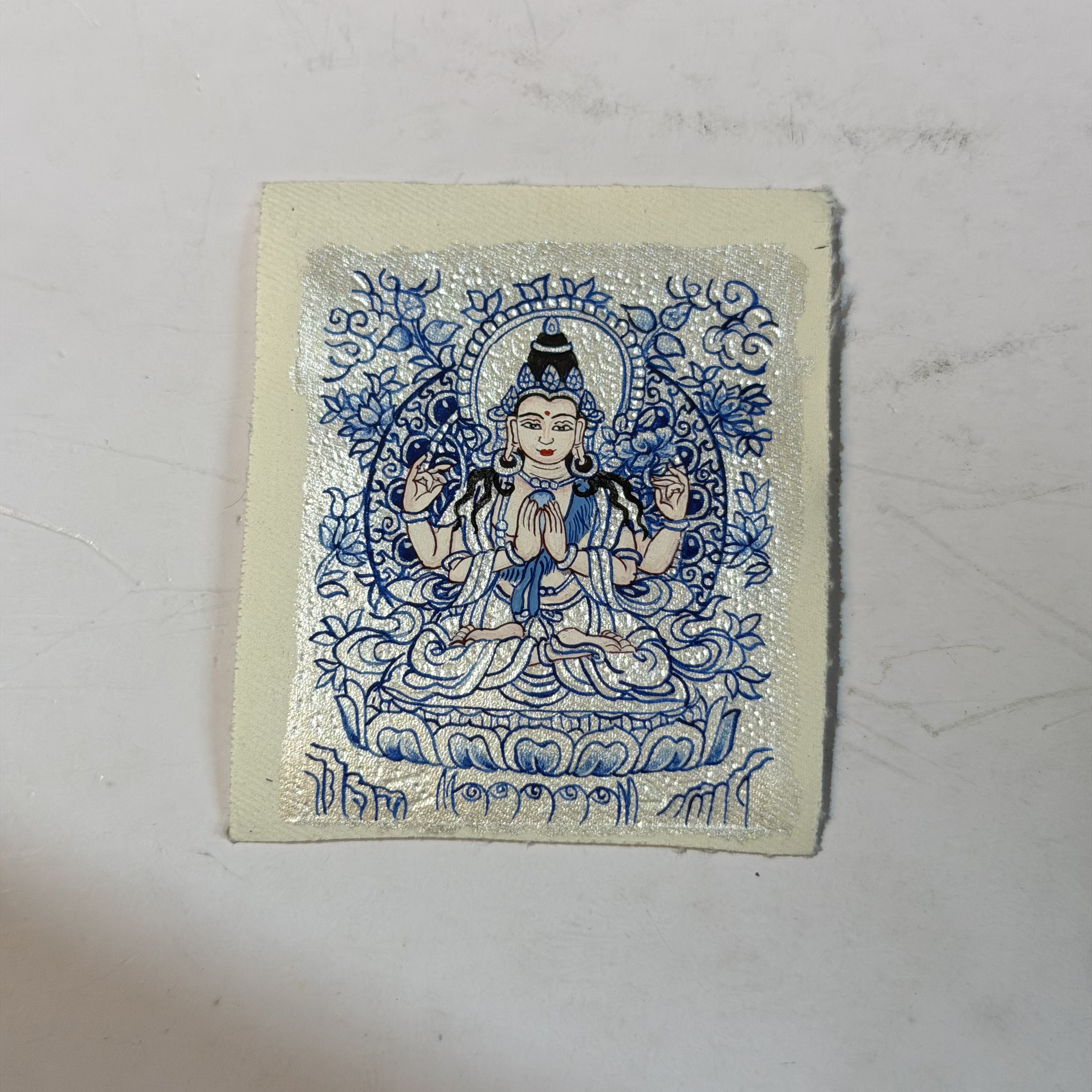 四臂观音-热贡纯手绘唐卡