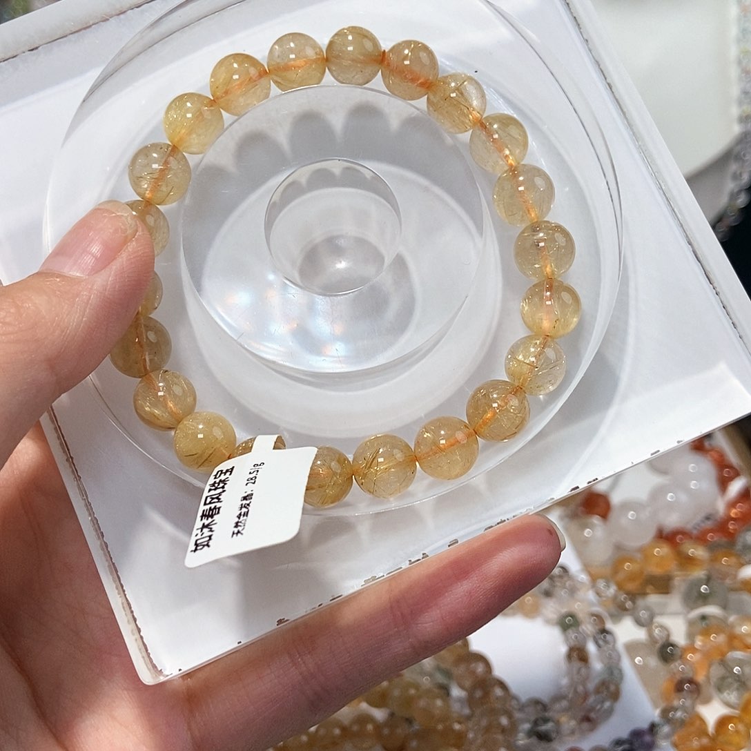 水晶手串未镶嵌火*金发9➕