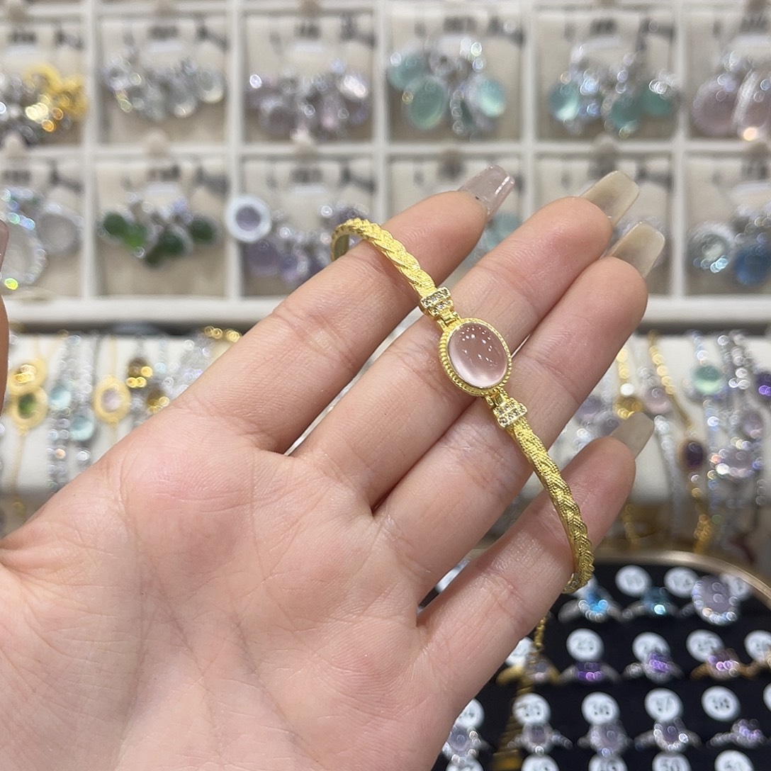 桑***妤蛇纹石玉银S925镶嵌戒指