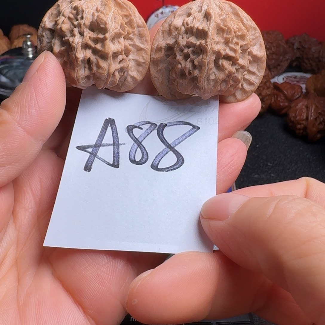 我***抖把件文玩核桃蓟县红