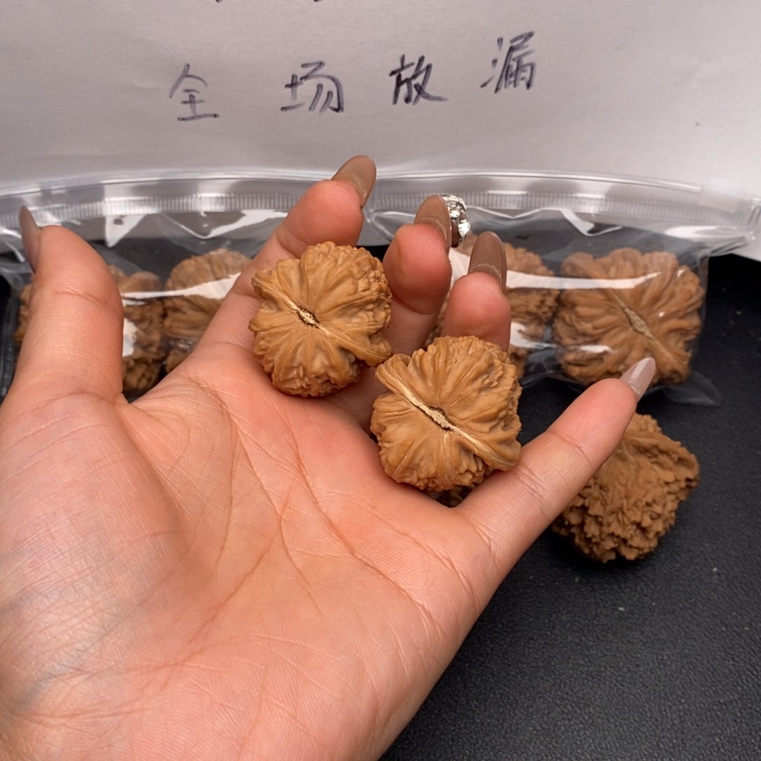 不***郎把件文玩核桃白狮子修尖