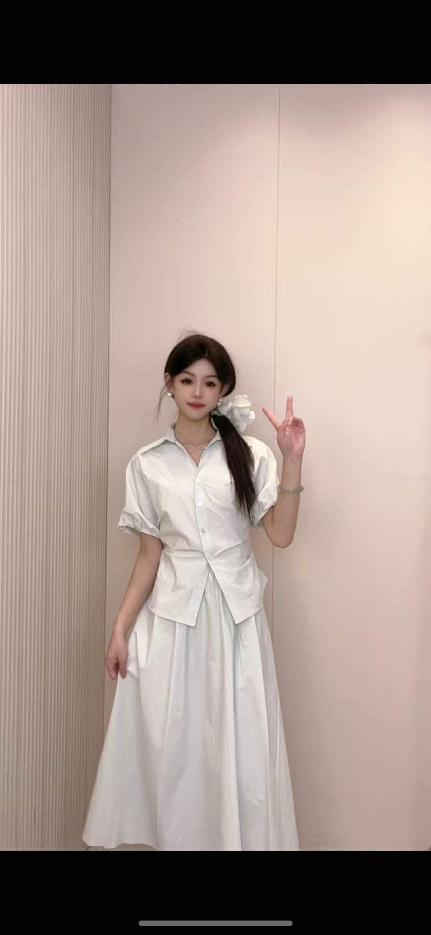 【25040】夏季新款高级感宽松气质巨显瘦遮肉法式两件套装