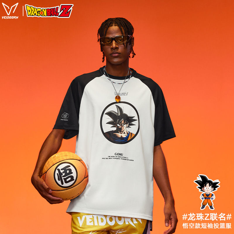 维动龙珠Z联名款投篮服T恤男夏季篮球运动训练休闲圆领透气上衣衫