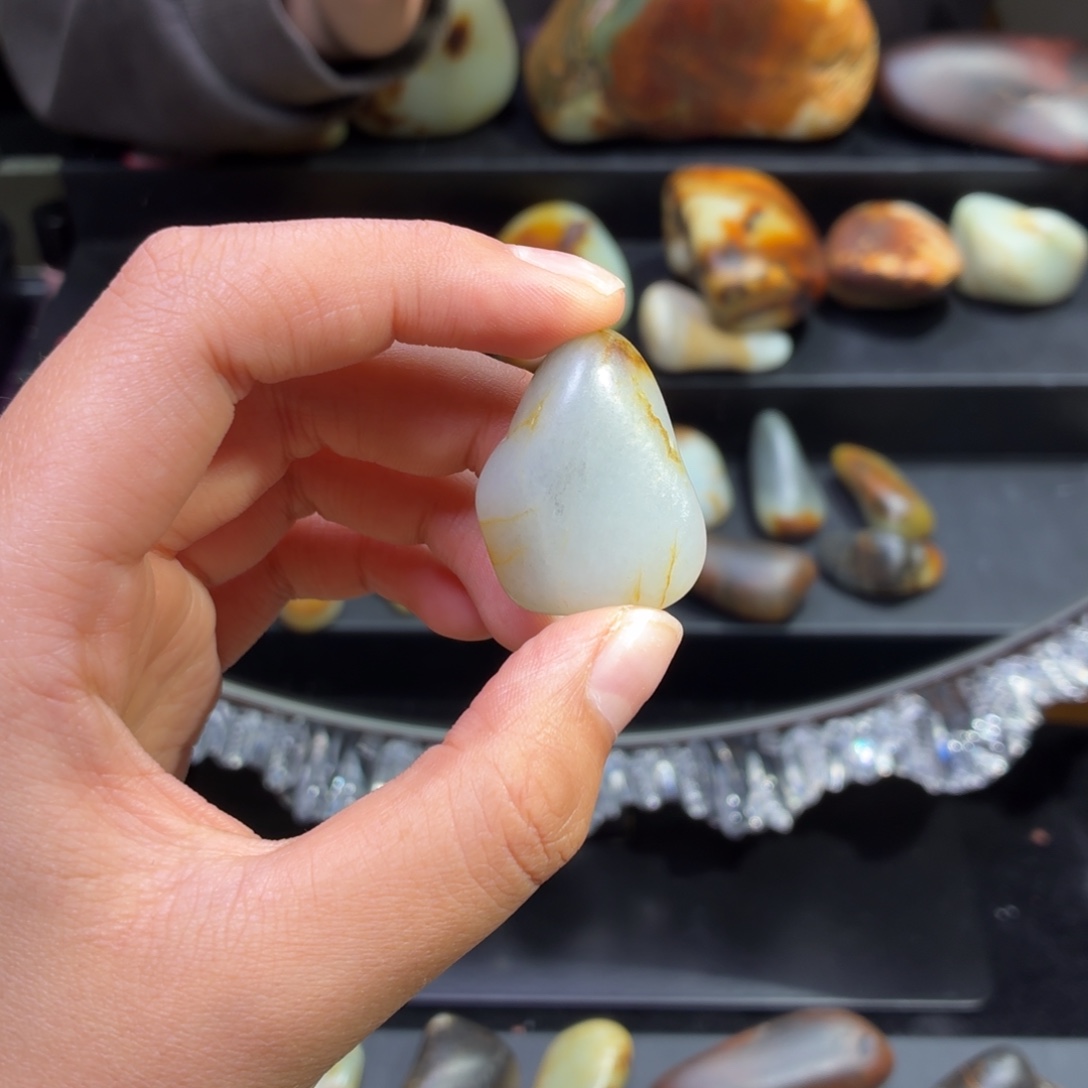 和田玉未镶嵌挂件17.5