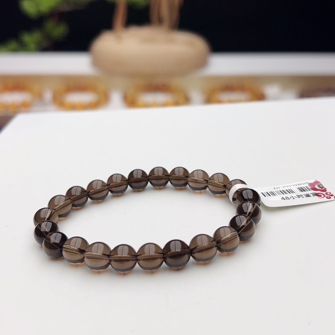 手链未镶嵌烟晶茶晶8mm双A