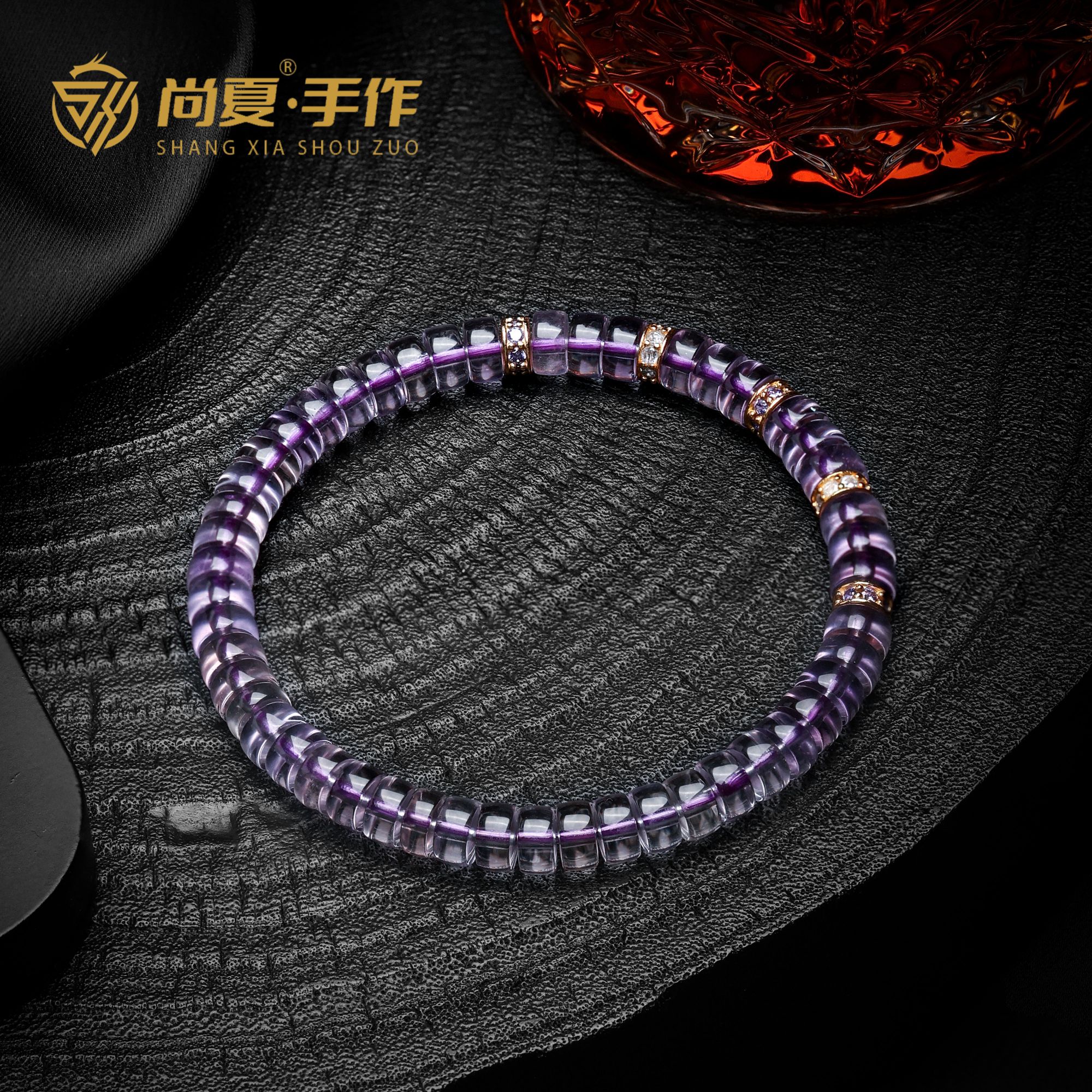 尚夏【天空之境】6.5MM玻利维亚紫水晶高纯度极透手串