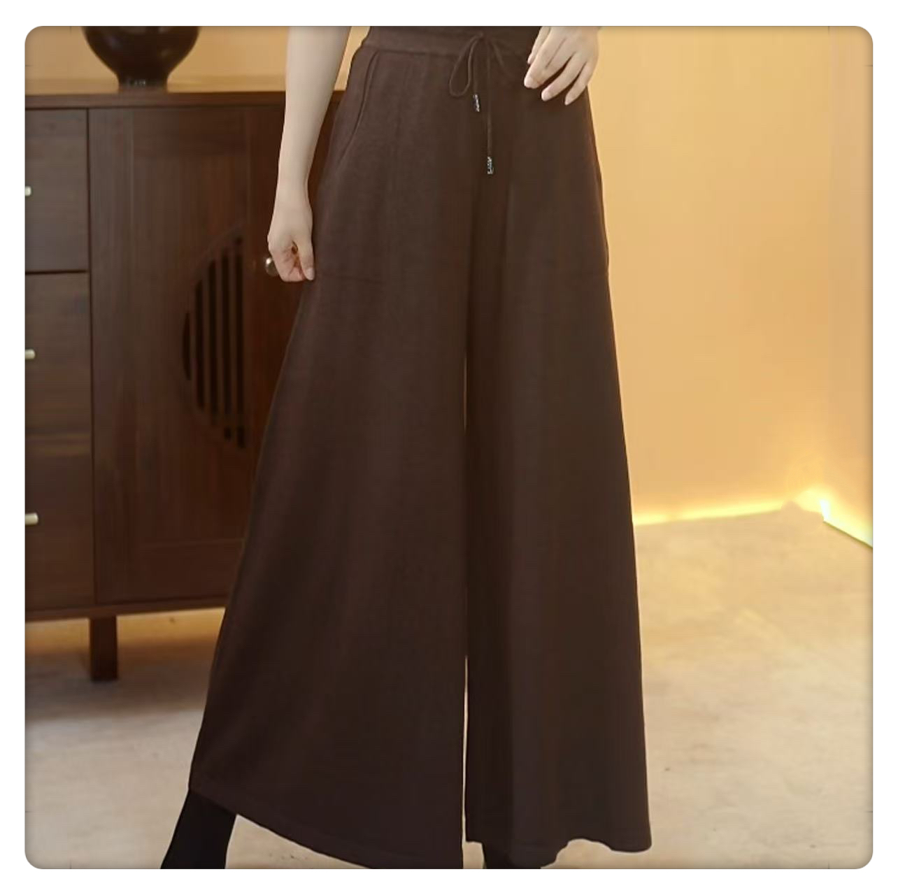 【X008】2025新款山羊绒时尚百搭宽松阔腿裤